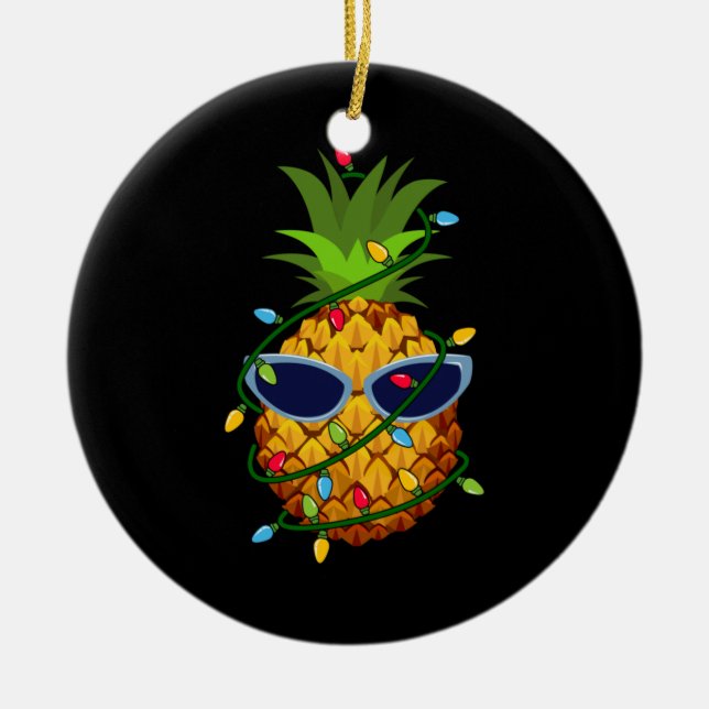 Décoration En Céramique Merry Xmas Pineapple Christmas Tree Lights (Devant)