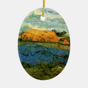 Décoration En Céramique Meules sous un ciel pluvieux de Vincent van Gogh