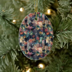 Décoration En Céramique Miami à Noël & Nouvel An en aquarelles
