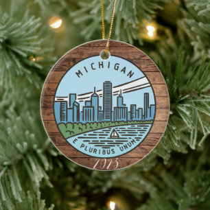 Décoration En Céramique Michigan Joyeux Noël - Année - Personnaliser