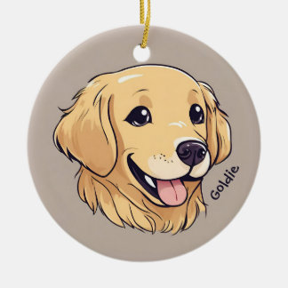 Décoration En Céramique Mignonne Golden Retriever Chien