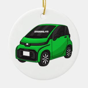Décoration En Céramique Mignonne micro-voiture verte