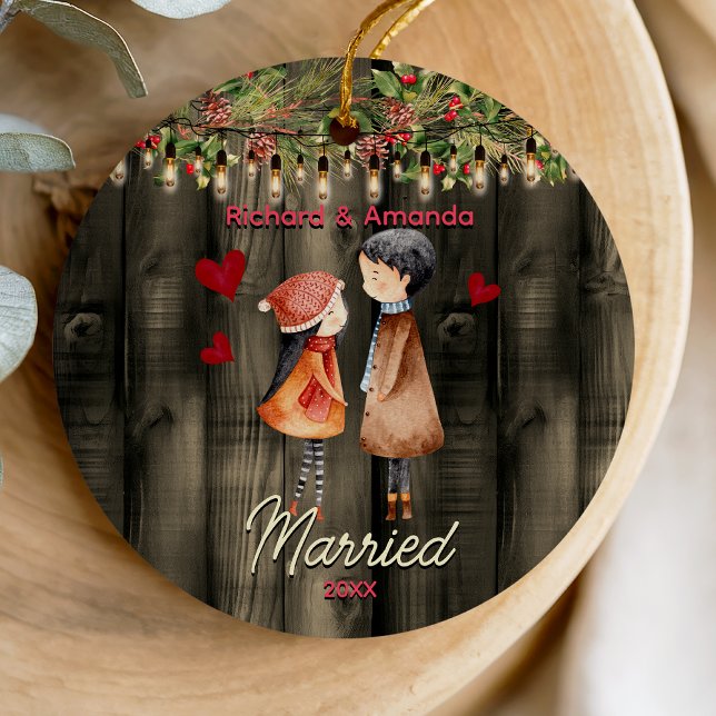 Décoration En Céramique Mignonne premier Noël marié couple mignon (Créateur téléchargé)