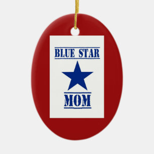 Décoration En Céramique Militaires de maman d'étoile bleue