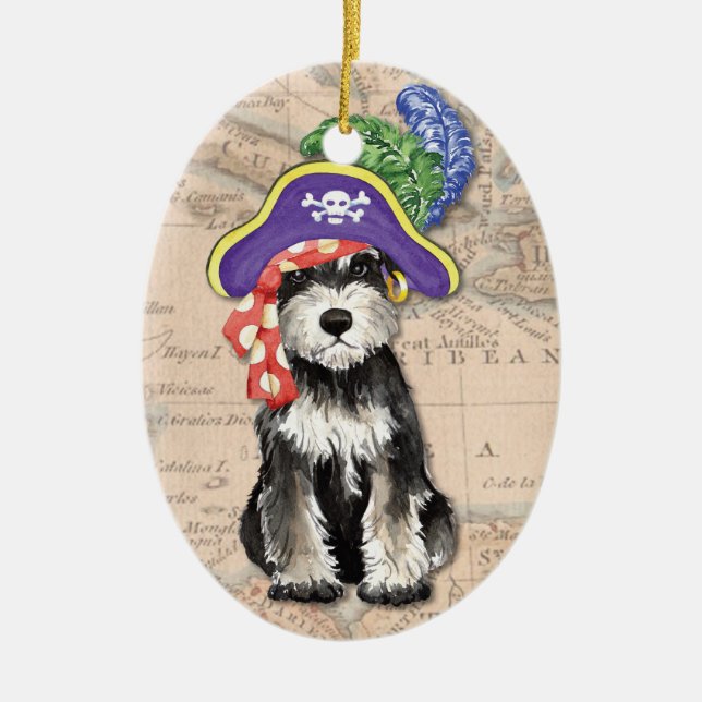 Décoration En Céramique Miniature Schnauzer Pirate (Devant)