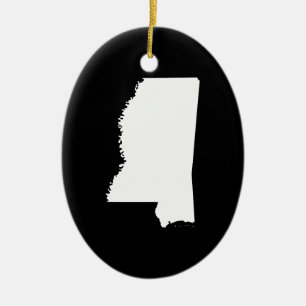 Décoration En Céramique Mississippi en blanc et noir
