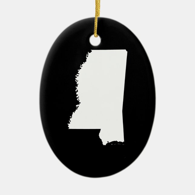 Décoration En Céramique Mississippi en blanc et noir (Devant)