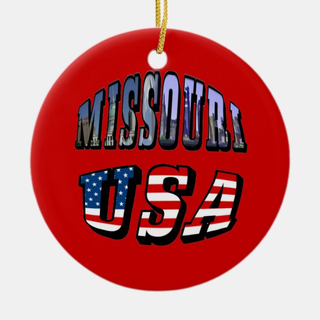 Décoration En Céramique Missouri Picture et USA Text (Devant)