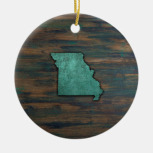 Décoration En Céramique Missouri State Shape Teal