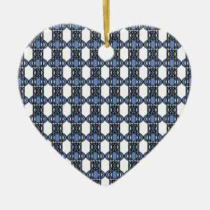 Décoration En Céramique Mod Retro Blue Abstrait Scarab Motif