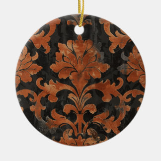 Décoration En Céramique Modèle Damas Brown et orange