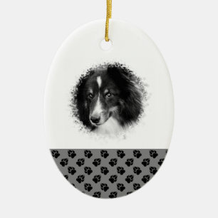 Décoration En Céramique Modèle de photo de chien personnalisé pour un Noël
