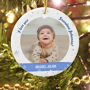 Décoration En Céramique Moderne 2 Photos Baby Boy First Christmas Grand-mè