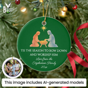 Décoration En Céramique Moderne C'EST LA SAISON Photo de famille de Noël