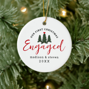 Décoration En Céramique Moderne Engagé Notre Premier Noël Personnalisé
