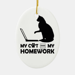 Décoration En Céramique Mon chat a supprimé mon travail