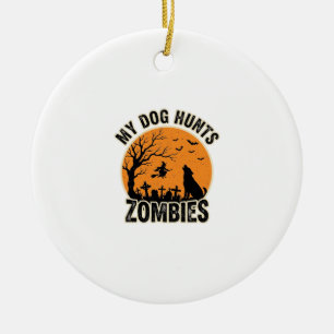 Décoration En Céramique Mon chien chasse les zombies modèle chien Hallowee