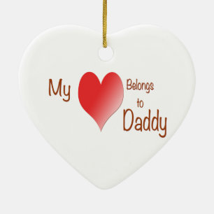 Décoration En Céramique Mon coeur appartient au papa