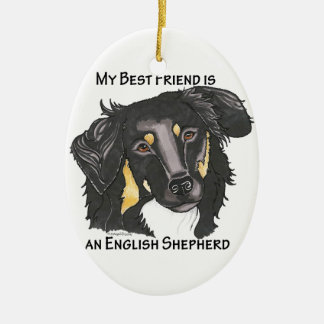 Décoration En Céramique Mon meilleur ami est un berger anglais noir et