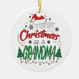Décoration En Céramique Mon Premier Noël Comme Grand-Mère Drôle Nouveau