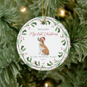 Décoration En Céramique Mon premier Noël de chien avec le nom Beagle