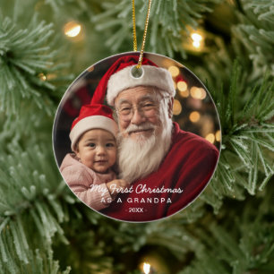 Décoration En Céramique Mon Premier Noël En Famille De Grand-Père Photo