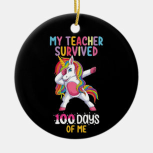 Décoration En Céramique Mon professeur a survécu 100 jours de moi licorne
