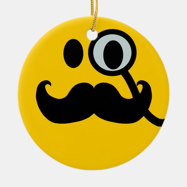 Décoration En Céramique Monocle de moustache (Devant)