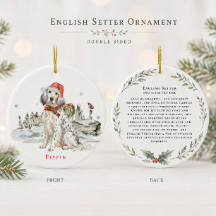 Décoration En Céramique Monogramme de chien Setter Anglais
