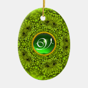 DÉCORATION EN CÉRAMIQUE MONOGRAMME ÉMERALD DE GREEN DAHLIA