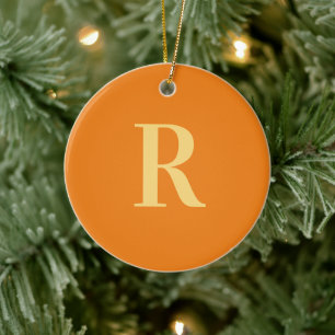 Décoration En Céramique Monogramme Moderne Simple Orange