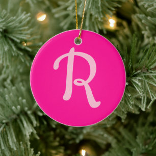 Décoration En Céramique Monogramme personnalisé Pastel et rose chaud