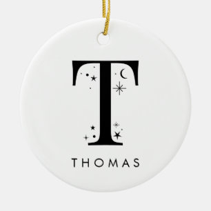 Décoration En Céramique Monogramme T Nom céleste