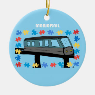 Décoration En Céramique Monorail train neurodiverse autism puzzle