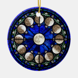 Décoration En Céramique Moon Phases Stained Glass Circle