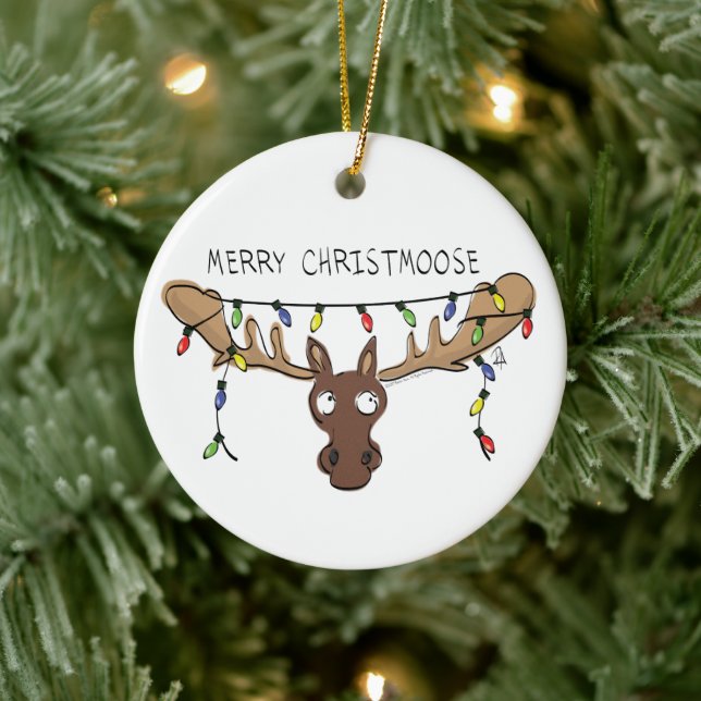 Décoration En Céramique Moose Cute Funny Noël (Arbre)