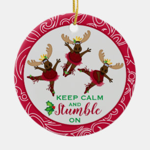 Décoration En Céramique Mooserina l'orignal maladroit Noël Restez calme