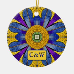 Décoration En Céramique Mosaic avec tuiles romaines - votre texte sur