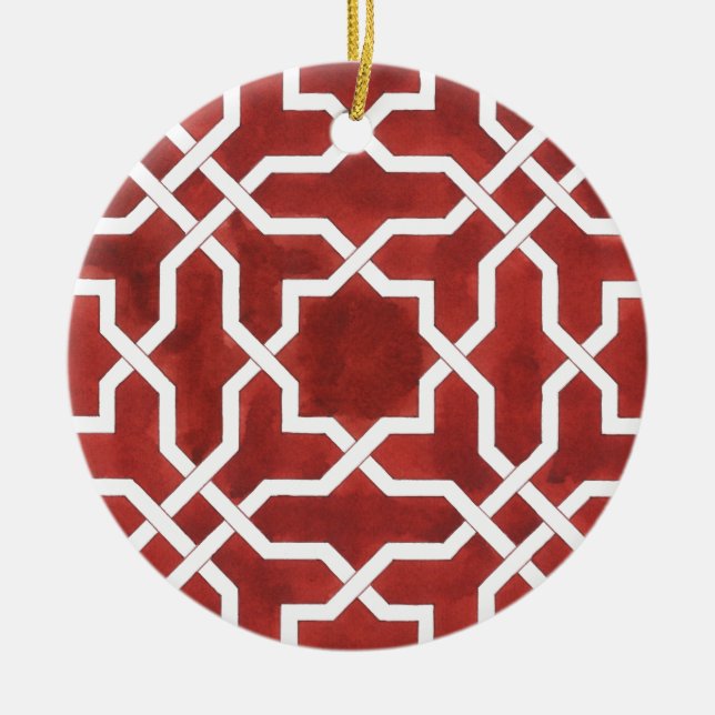 Décoration En Céramique Mosaïque andalouse rouge ALHAMBRA (Devant)