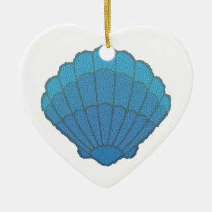 Décoration En Céramique Mosaïque Blue Seashell