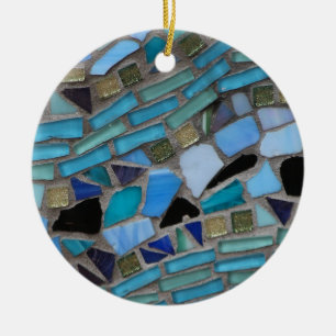 Décoration En Céramique Mosaïque de verre bleu de la mer