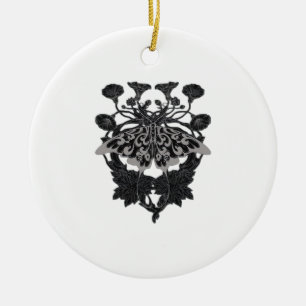 Décoration En Céramique Moth Talisman - Dessin Whimsigoth - Version blanch