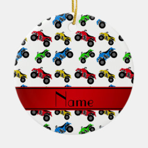 Décoration En Céramique Motif blanc nommé personnalisé d'atv