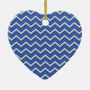 Décoration En Céramique Motif Blue Sapphire Chevron