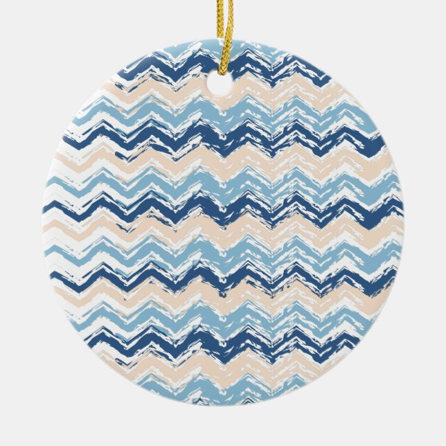 Décoration En Céramique Motif Chevron de l'océan Pacifique (Devant)