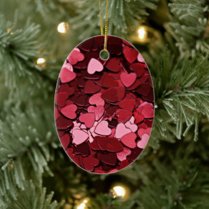 Décoration En Céramique Motif Confetti Cœur Félicité Rubis Enchanté