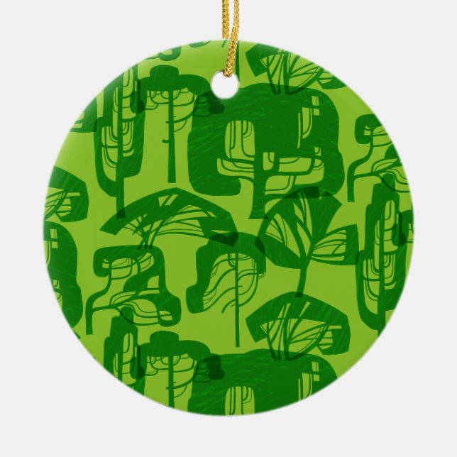 Décoration En Céramique Motif d'arbres verts (Devant)