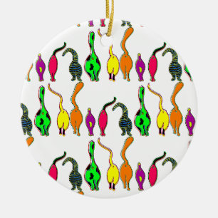 Décoration En Céramique Motif de boutons de chats colorés