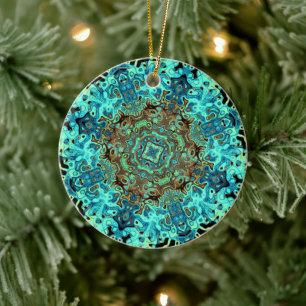 Décoration En Céramique Motif de couleur mandala (monstres de mandala)