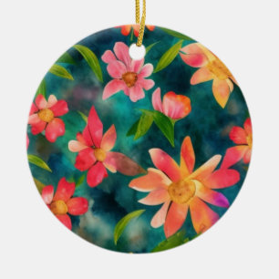 Décoration En Céramique Motif de design floral aquarelle